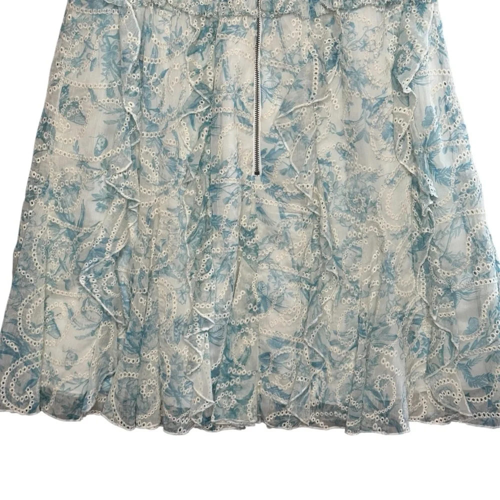Alice + Olivia Jocelyn Smocked Ruffle Mini Dress. Sz: 14